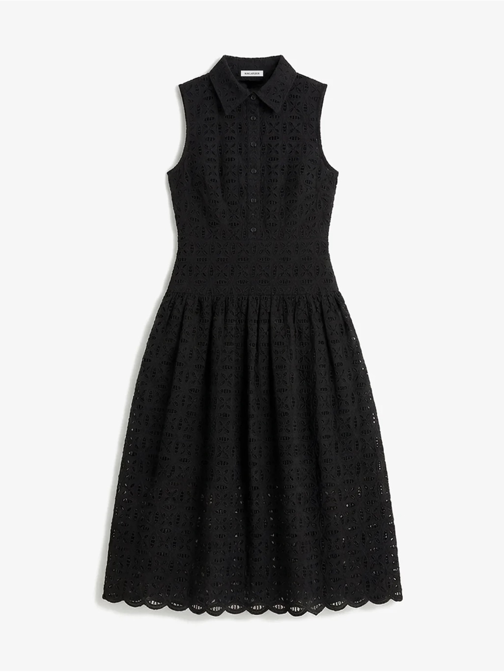 Mm Lafleur The Theodora Aperitivo Dress - Circular Eyelet Black Midi Xxl New